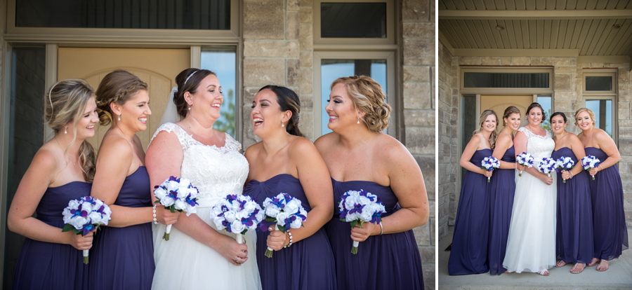 bridesmaids laughing with one another