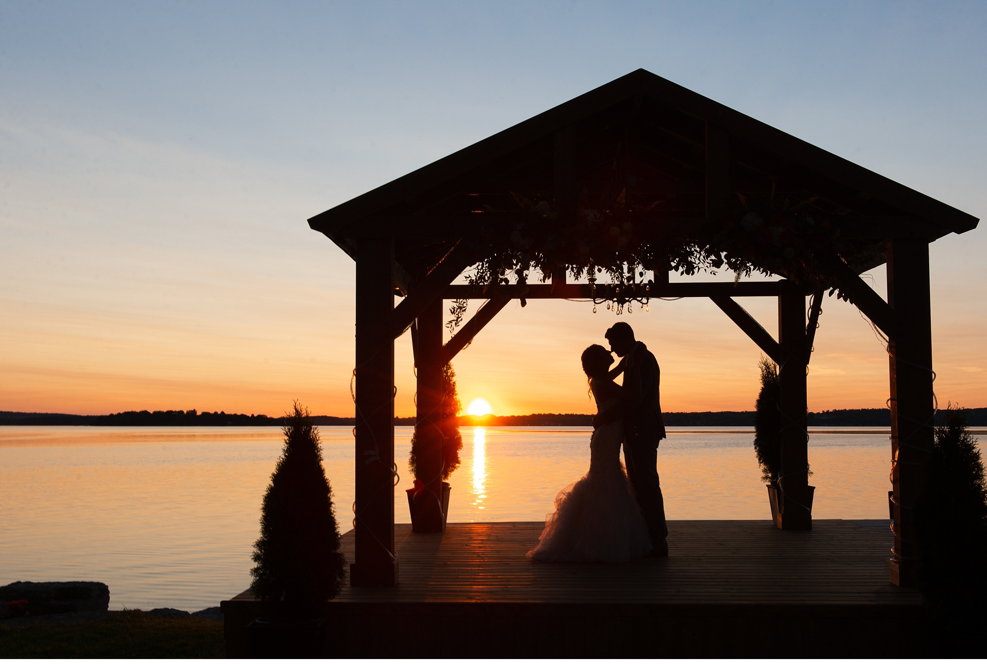 kawartha lakes wedding sunset on the lake