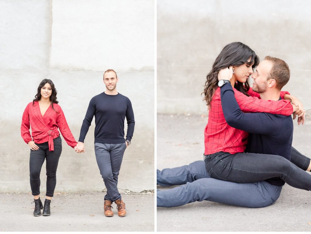a fall engagement session in downtown london