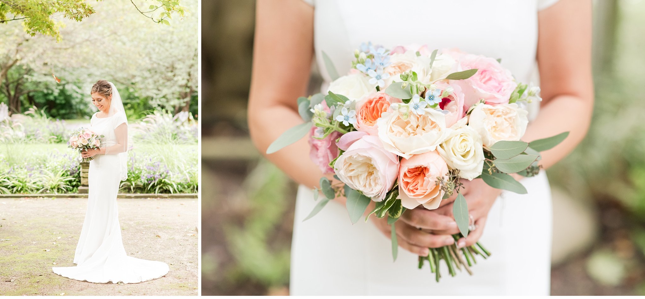 bride with her bouquet by springhill flowers by london ontario wedding photographer life is beautiful photography