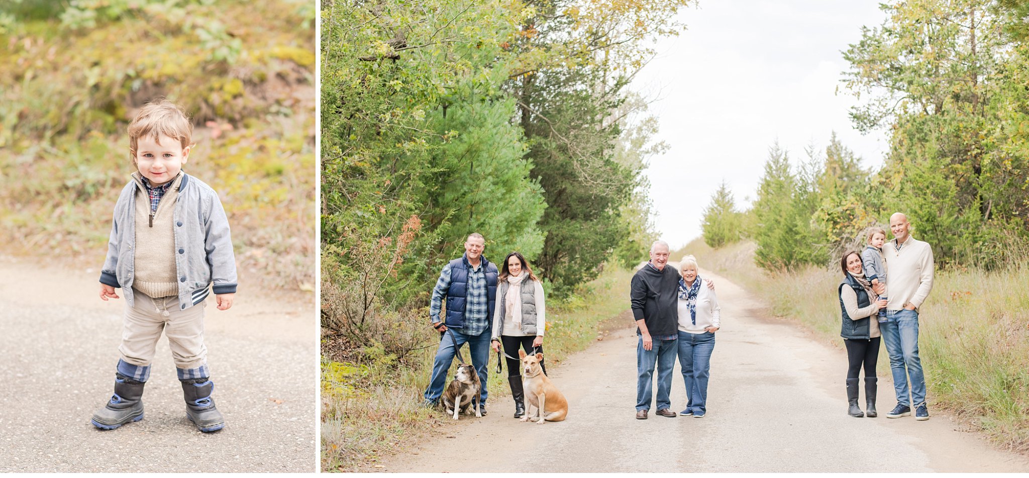 family at pinery provincial park for their family portrait session