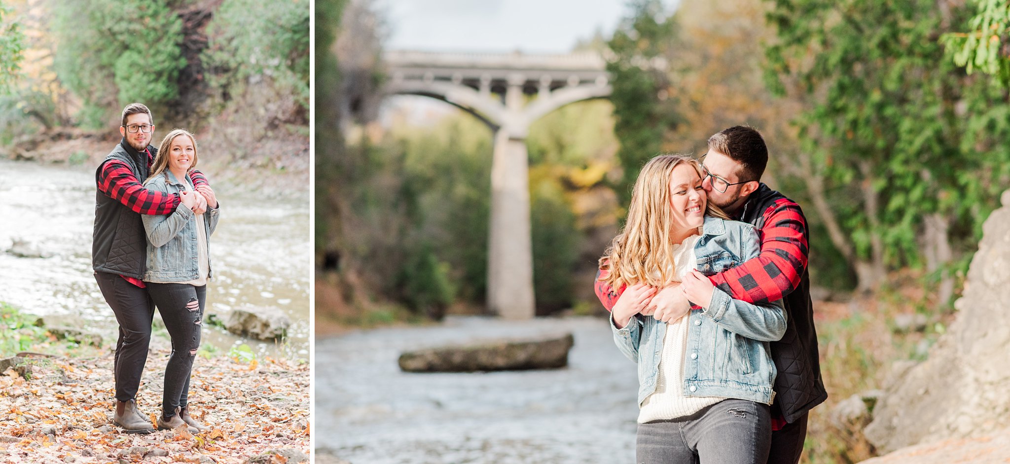 a couple at elora gorge during their engagement session