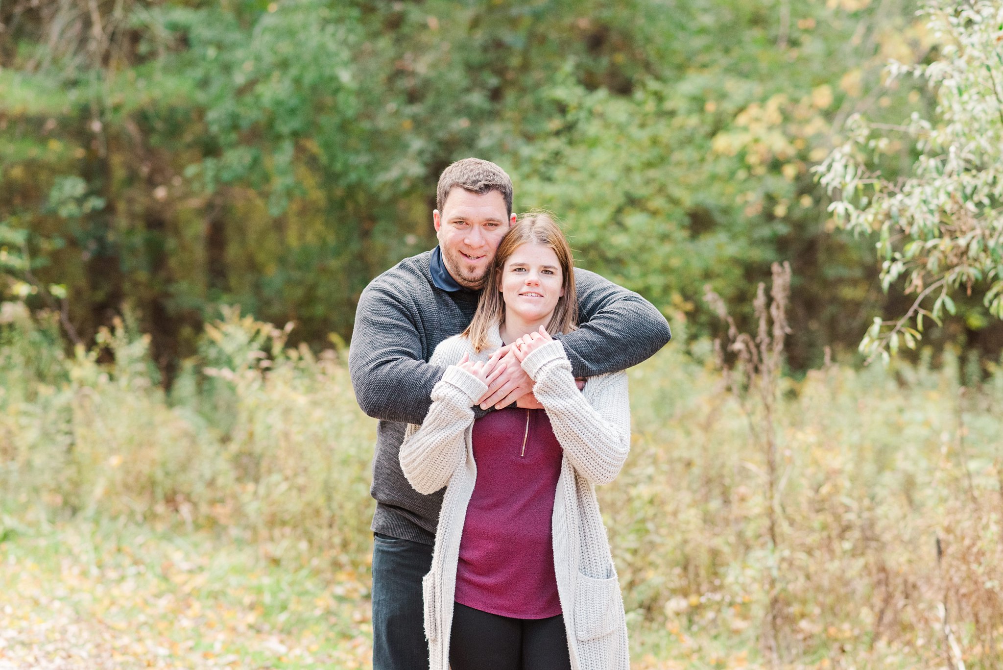 a couple at fanshawe conservation area during their engagement session