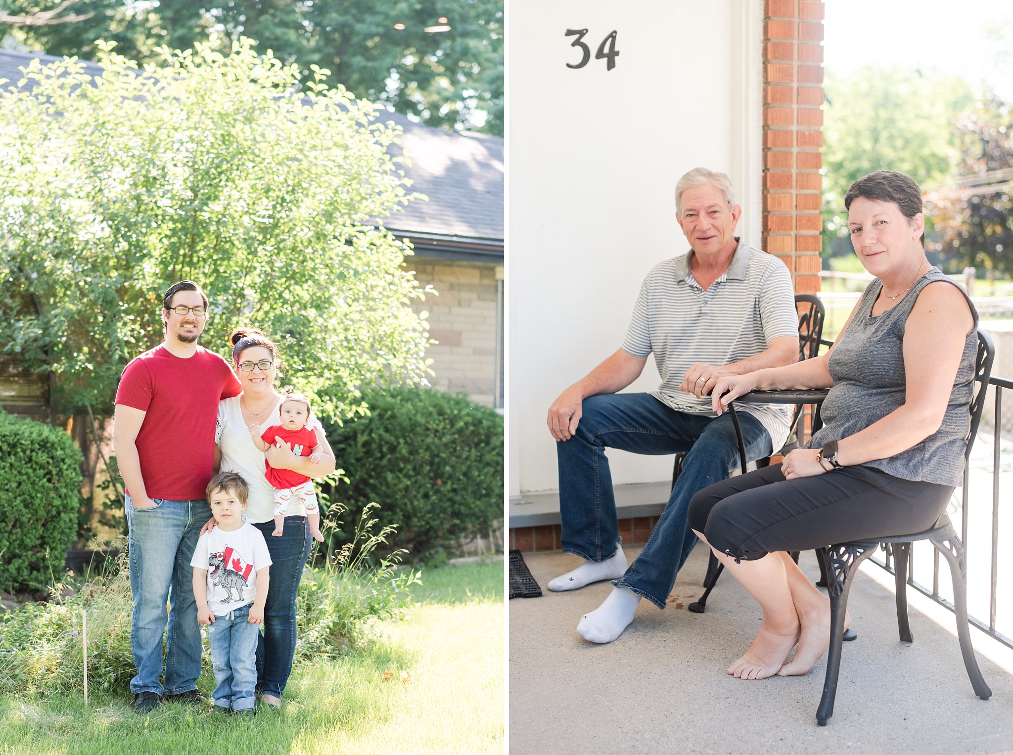 family photos in london ontario; families on their porch