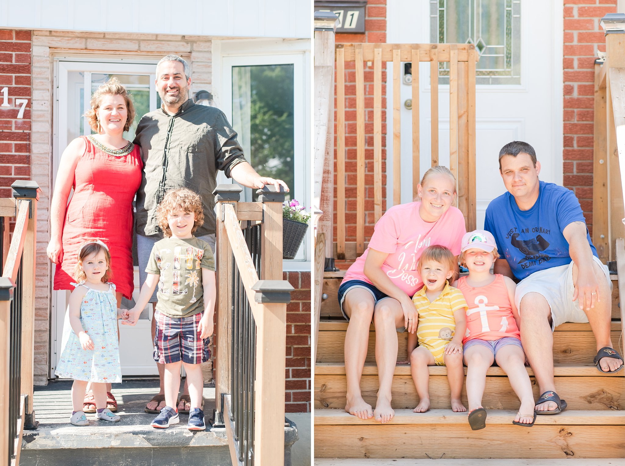 family photos in london ontario; families on their porches