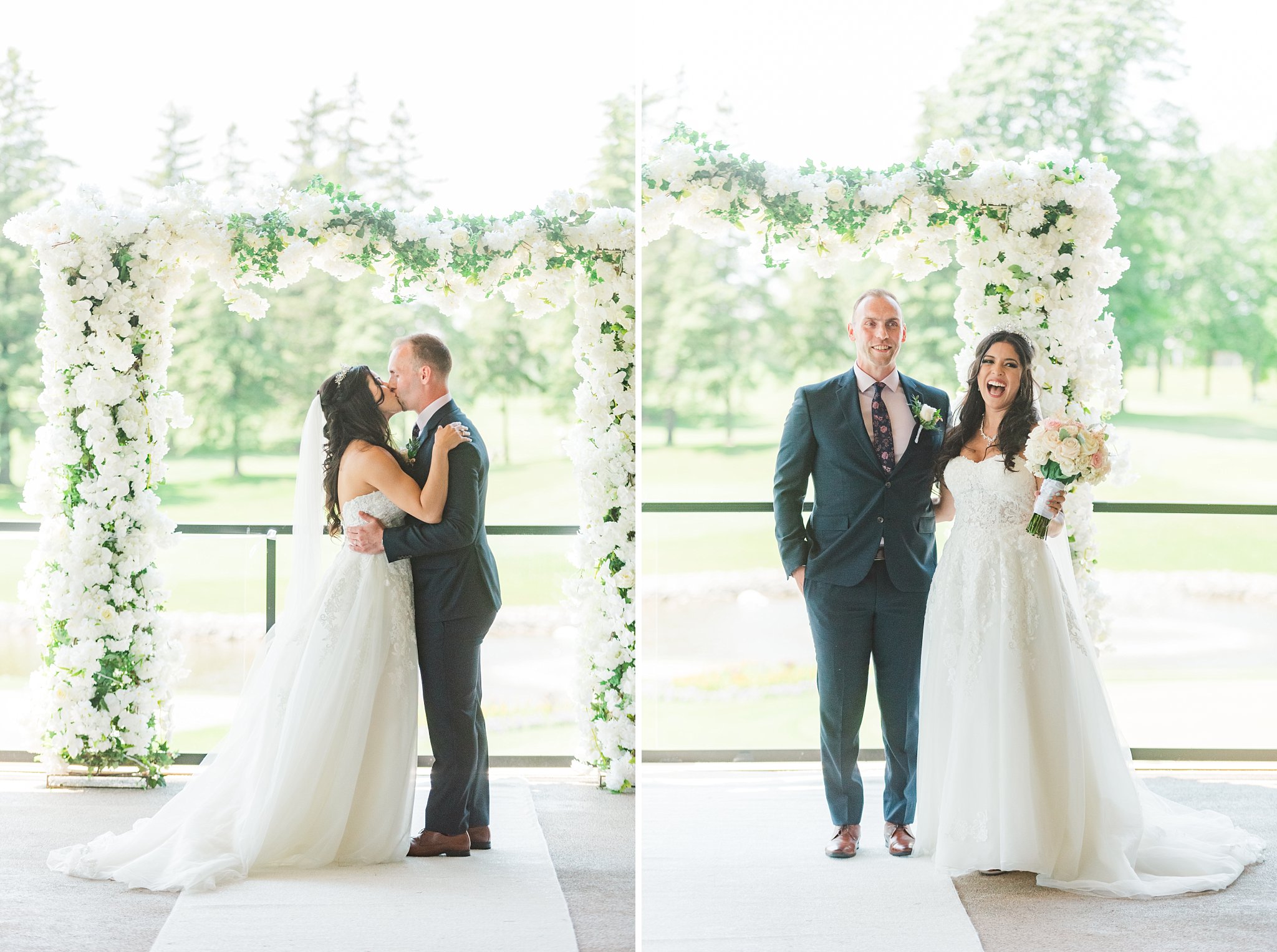 a bride and groom kiss  kelowna wedding photographer