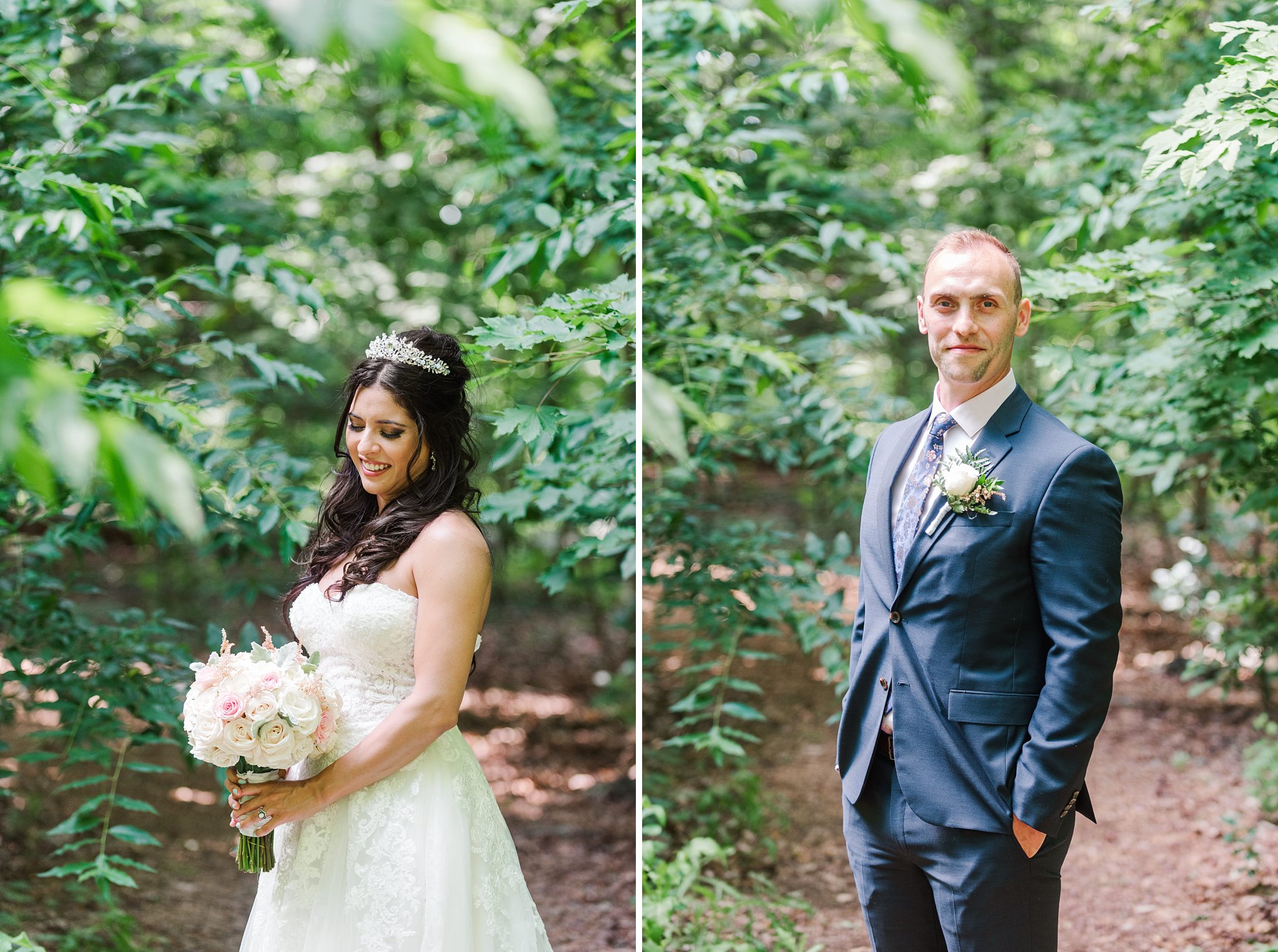 portraits of a bride and groom
