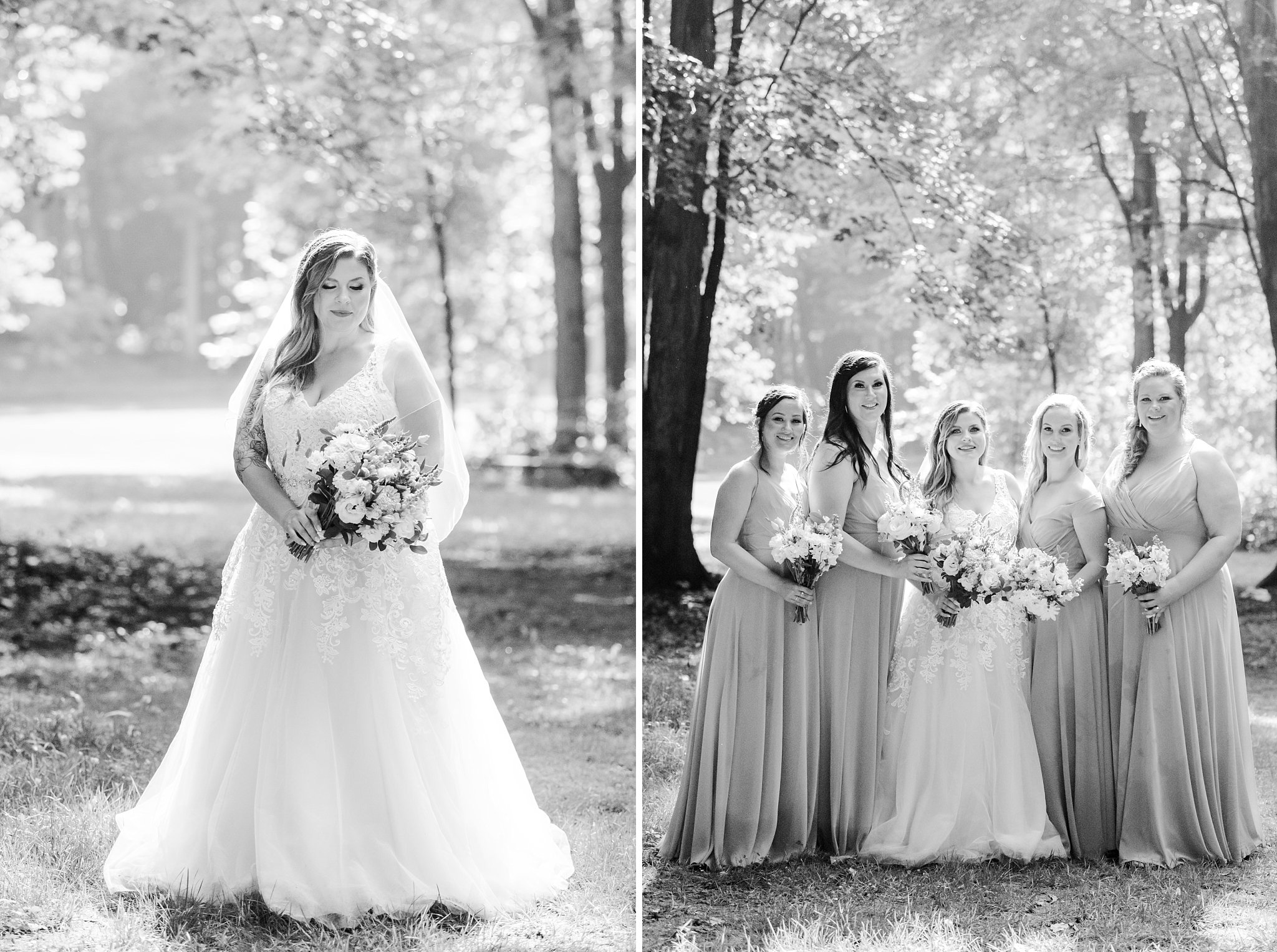 a bride poses with her bridal party at fernwood hills
