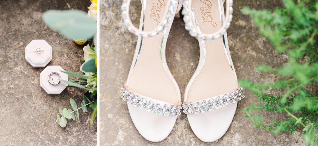 wedding shoes and wedding rings