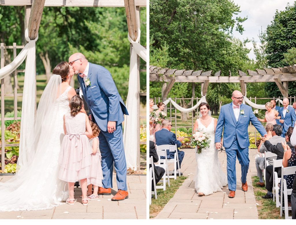 first kiss at a stratford country club wedding ceremony