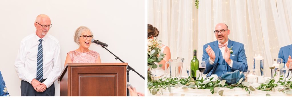 speeches during a wedding reception at stratford country club